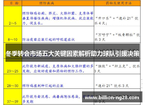 冬季转会市场五大关键因素解析助力球队引援决策