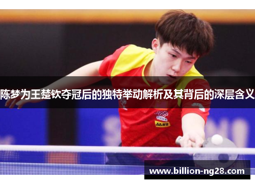 陈梦为王楚钦夺冠后的独特举动解析及其背后的深层含义